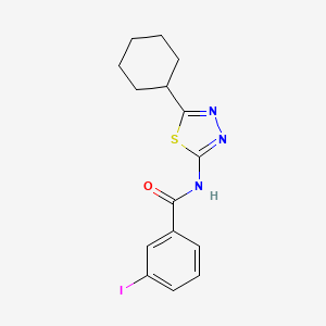 molecular formula C15H16IN3OS B3622730 N-(5-cyclohexyl-1,3,4-thiadiazol-2-yl)-3-iodobenzamide 