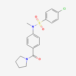 4-chloro-N-methyl-N-[4-(1-pyrrolidinylcarbonyl)phenyl]benzenesulfonamide