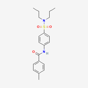 molecular formula C20H26N2O3S B3622790 N-[4-(dipropylsulfamoyl)phenyl]-4-methylbenzamide 