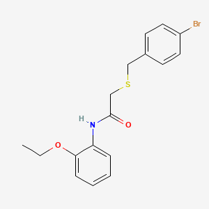 molecular formula C17H18BrNO2S B3622795 2-[(4-bromobenzyl)thio]-N-(2-ethoxyphenyl)acetamide 