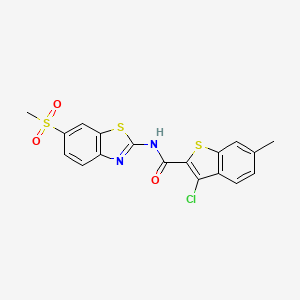 3-CHLORO-N-(6-METHANESULFONYL-13-BENZOTHIAZOL-2-YL)-6-METHYL-1-BENZOTHIOPHENE-2-CARBOXAMIDE