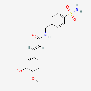 molecular formula C18H20N2O5S B3622837 N-[4-(aminosulfonyl)benzyl]-3-(3,4-dimethoxyphenyl)acrylamide 