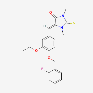 5-{3-ethoxy-4-[(2-fluorobenzyl)oxy]benzylidene}-1,3-dimethyl-2-thioxo-4-imidazolidinone