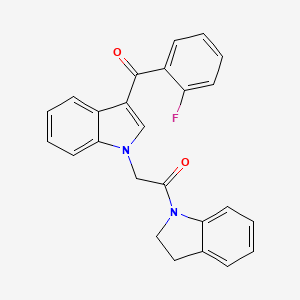 {1-[2-(2,3-dihydro-1H-indol-1-yl)-2-oxoethyl]-1H-indol-3-yl}(2-fluorophenyl)methanone