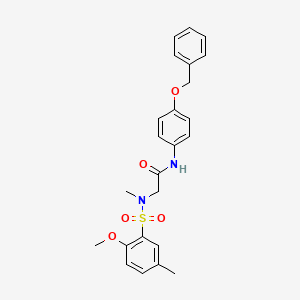 2-[(2-methoxy-5-methylphenyl)sulfonyl-methylamino]-N-(4-phenylmethoxyphenyl)acetamide