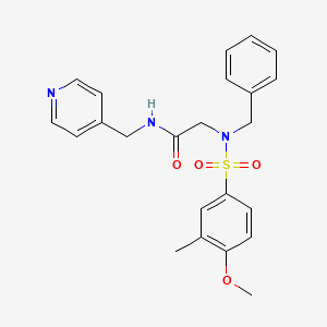 molecular formula C23H25N3O4S B3622869 2-(N-BENZYL4-METHOXY-3-METHYLBENZENESULFONAMIDO)-N-[(PYRIDIN-4-YL)METHYL]ACETAMIDE 