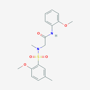 molecular formula C18H22N2O5S B3622877 N~2~-[(2-methoxy-5-methylphenyl)sulfonyl]-N~1~-(2-methoxyphenyl)-N~2~-methylglycinamide 