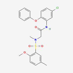 molecular formula C23H23ClN2O5S B3622880 N-(5-chloro-2-phenoxyphenyl)-2-[(2-methoxy-5-methylphenyl)sulfonyl-methylamino]acetamide 