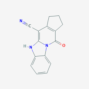 molecular formula C15H11N3O B362289 11-oxo-2,3,5,11-tetrahydro-1H-cyclopenta[4,5]pyrido[1,2-a]benzimidazole-4-carbonitrile CAS No. 122062-41-3