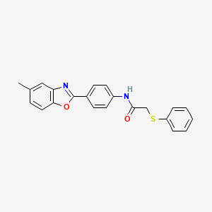 N-[4-(5-methyl-1,3-benzoxazol-2-yl)phenyl]-2-(phenylthio)acetamide