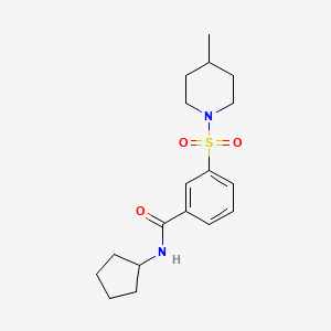 N-cyclopentyl-3-(4-methylpiperidin-1-yl)sulfonylbenzamide