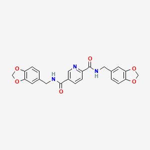 molecular formula C23H19N3O6 B3622969 N,N'-bis(1,3-benzodioxol-5-ylmethyl)-2,5-pyridinedicarboxamide 