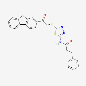 N-(5-{[2-(9H-fluoren-2-yl)-2-oxoethyl]thio}-1,3,4-thiadiazol-2-yl)-3-phenylpropanamide