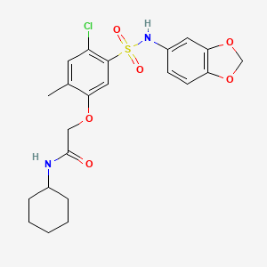 2-{5-[(1,3-benzodioxol-5-ylamino)sulfonyl]-4-chloro-2-methylphenoxy}-N-cyclohexylacetamide