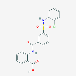 molecular formula C20H15ClN2O5S B3622989 2-[[3-[(2-Chlorophenyl)sulfamoyl]benzoyl]amino]benzoic acid 