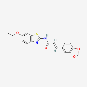 molecular formula C19H16N2O4S B3623016 (E)-3-(benzo[d][1,3]dioxol-5-yl)-N-(6-ethoxybenzo[d]thiazol-2-yl)acrylamide 