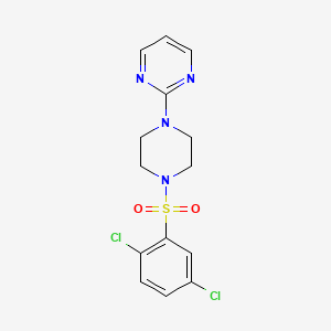 molecular formula C14H14Cl2N4O2S B3623061 1-[(2,5-DICHLOROPHENYL)SULFONYL]-4-(2-PYRIMIDINYL)PIPERAZINE 