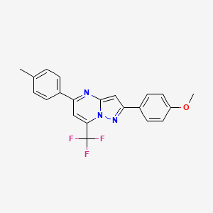 molecular formula C21H16F3N3O B3623084 2-(4-methoxyphenyl)-5-(4-methylphenyl)-7-(trifluoromethyl)pyrazolo[1,5-a]pyrimidine 