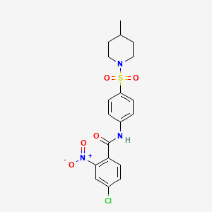 4-CHLORO-N-{4-[(4-METHYLPIPERIDINO)SULFONYL]PHENYL}-2-NITROBENZAMIDE