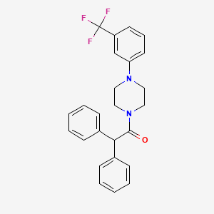 molecular formula C25H23F3N2O B3623117 2,2-DIPHENYL-1-{4-[3-(TRIFLUOROMETHYL)PHENYL]PIPERAZINO}-1-ETHANONE 