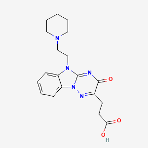 3-{3-Oxo-5-[2-(piperidin-1-yl)ethyl]-3,5-dihydro[1,2,4]triazino[2,3-a]benzimidazol-2-yl}propanoic acid