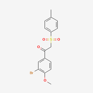 molecular formula C16H15BrO4S B3623149 1-(3-Bromo-4-methoxyphenyl)-2-(4-methylphenyl)sulfonylethanone 