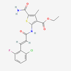 ethyl 5-(aminocarbonyl)-2-{[3-(2-chloro-6-fluorophenyl)acryloyl]amino}-4-methyl-3-thiophenecarboxylate