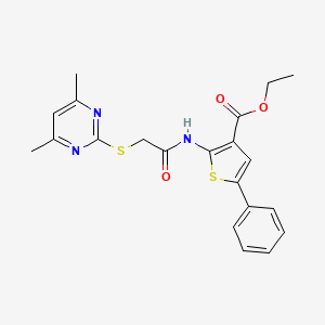 ETHYL 2-({2-[(4,6-DIMETHYL-2-PYRIMIDINYL)SULFANYL]ACETYL}AMINO)-5-PHENYL-3-THIOPHENECARBOXYLATE