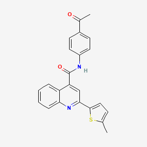 molecular formula C23H18N2O2S B3623187 N-(4-acetylphenyl)-2-(5-methylthiophen-2-yl)quinoline-4-carboxamide 