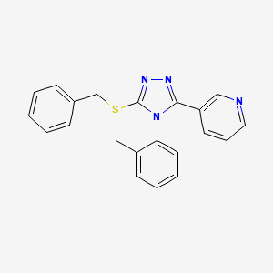 molecular formula C21H18N4S B3623197 3-[5-(benzylthio)-4-(2-methylphenyl)-4H-1,2,4-triazol-3-yl]pyridine 