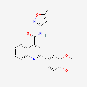 molecular formula C22H19N3O4 B3623219 2-(3,4-dimethoxyphenyl)-N-(5-methyl-3-isoxazolyl)-4-quinolinecarboxamide 