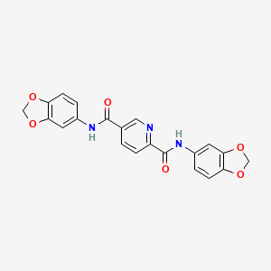 molecular formula C21H15N3O6 B3623228 N,N'-bis(1,3-benzodioxol-5-yl)-2,5-pyridinedicarboxamide 