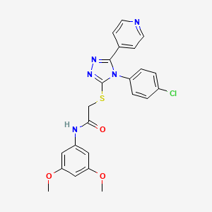 molecular formula C23H20ClN5O3S B3623240 2-{[4-(4-chlorophenyl)-5-(pyridin-4-yl)-4H-1,2,4-triazol-3-yl]sulfanyl}-N-(3,5-dimethoxyphenyl)acetamide 