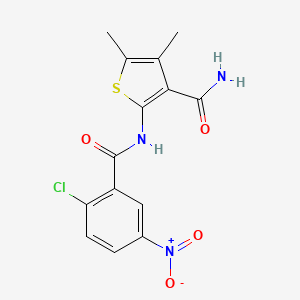 2-[(2-chloro-5-nitrobenzoyl)amino]-4,5-dimethyl-3-thiophenecarboxamide