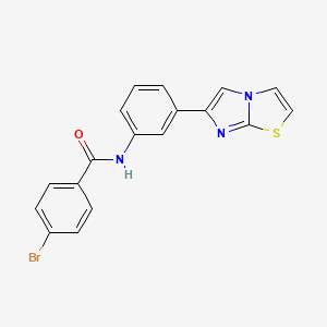 4-BROMO-N-(3-{IMIDAZO[2,1-B][1,3]THIAZOL-6-YL}PHENYL)BENZAMIDE