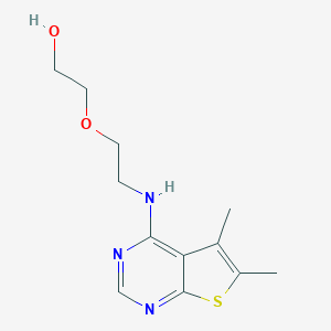 molecular formula C12H17N3O2S B362332 2-[2-[(5,6-Dimethylthieno[2,3-d]pyrimidin-4-yl)amino]ethoxy]ethanol CAS No. 496027-20-4