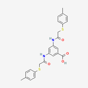 molecular formula C25H24N2O4S2 B3623336 3,5-bis({[(4-methylphenyl)thio]acetyl}amino)benzoic acid 