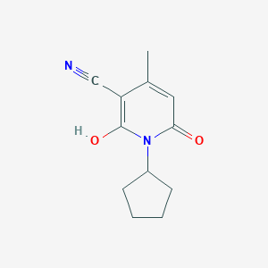 molecular formula C12H14N2O2 B362335 1-Cyclopentyl-6-hydroxy-4-methyl-2-oxo-1,2-dihydropyridine-3-carbonitrile CAS No. 880393-64-6