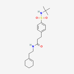 molecular formula C21H32N2O3S B3623358 3-{4-[(tert-butylamino)sulfonyl]phenyl}-N-[2-(1-cyclohexen-1-yl)ethyl]propanamide 