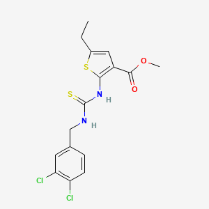 methyl 2-({[(3,4-dichlorobenzyl)amino]carbonothioyl}amino)-5-ethyl-3-thiophenecarboxylate