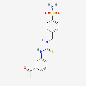 molecular formula C16H17N3O3S2 B3623398 1-(3-Acetylphenyl)-3-[(4-sulfamoylphenyl)methyl]thiourea 