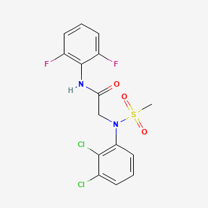 molecular formula C15H12Cl2F2N2O3S B3623412 2-(N-(2,3-Dichlorophenyl)methylsulfonamido)-N-(2,6-difluorophenyl)acetamide 