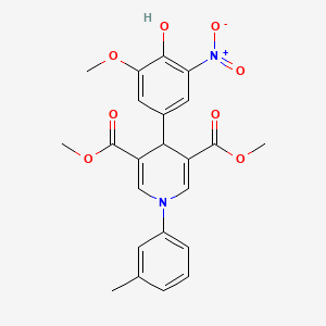 dimethyl 4-(4-hydroxy-3-methoxy-5-nitrophenyl)-1-(3-methylphenyl)-1,4-dihydro-3,5-pyridinedicarboxylate