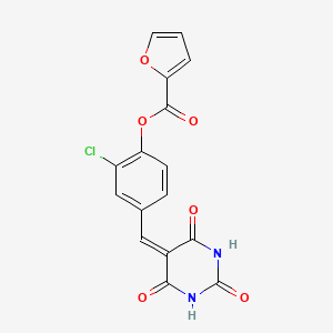 2-chloro-4-[(2,4,6-trioxotetrahydro-5(2H)-pyrimidinylidene)methyl]phenyl 2-furoate