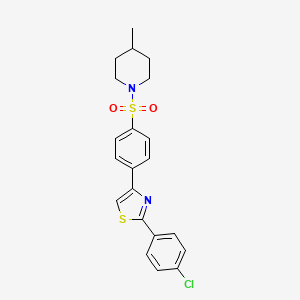 molecular formula C21H21ClN2O2S2 B3623454 1-({4-[2-(4-chlorophenyl)-1,3-thiazol-4-yl]phenyl}sulfonyl)-4-methylpiperidine 