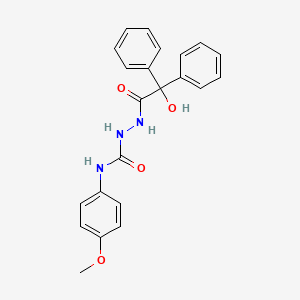 molecular formula C22H21N3O4 B3623455 2-[hydroxy(diphenyl)acetyl]-N-(4-methoxyphenyl)hydrazinecarboxamide 