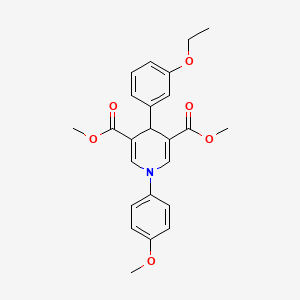 molecular formula C24H25NO6 B3623463 dimethyl 4-(3-ethoxyphenyl)-1-(4-methoxyphenyl)-1,4-dihydro-3,5-pyridinedicarboxylate 