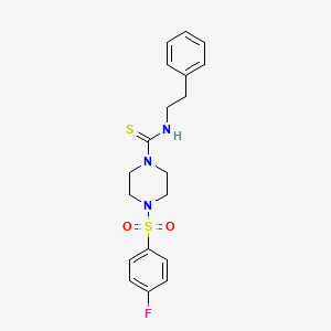 4-[(4-fluorophenyl)sulfonyl]-N-(2-phenylethyl)-1-piperazinecarbothioamide