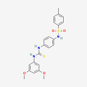 molecular formula C22H23N3O4S2 B3623493 N-[4-({[(3,5-dimethoxyphenyl)amino]carbonothioyl}amino)phenyl]-4-methylbenzenesulfonamide 