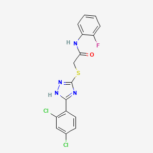 2-{[5-(2,4-dichlorophenyl)-4H-1,2,4-triazol-3-yl]thio}-N-(2-fluorophenyl)acetamide